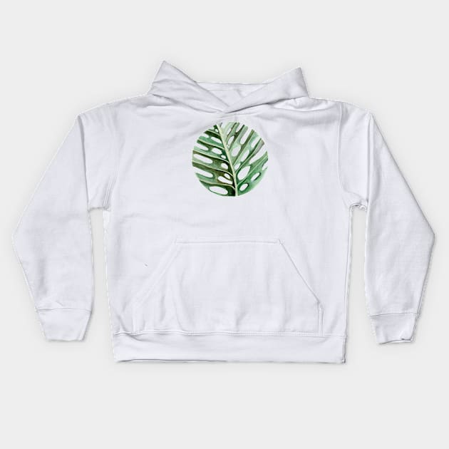 Circular Monstera Leaf Kids Hoodie by ShealeenLouise